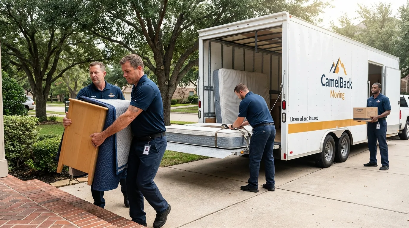 Crew loading residential truck for cross-state move from Woodsboro, MD