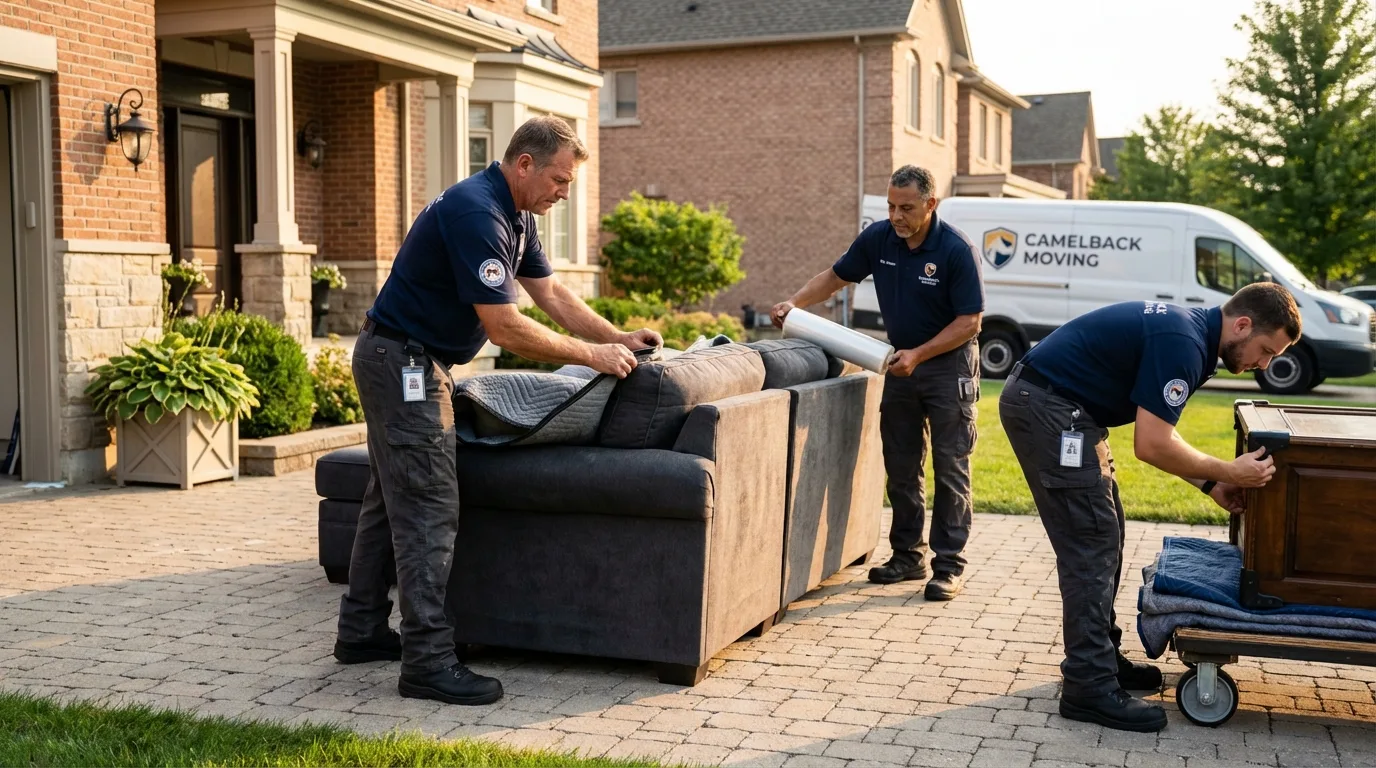 Large estate moving crew wrapping furniture in Woodsboro, MD