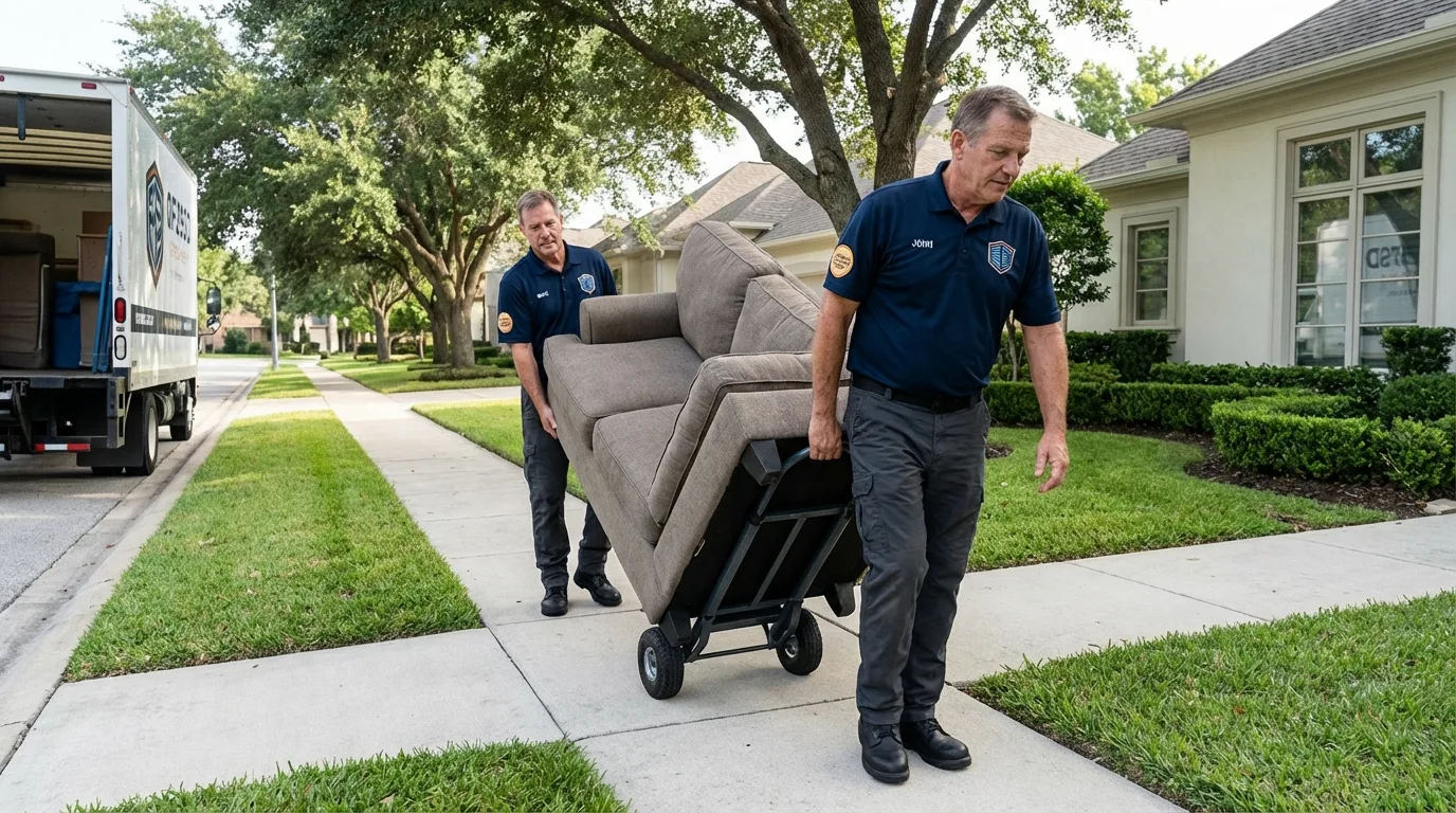 Local residential moving crew loading furniture in Woodsboro, MD